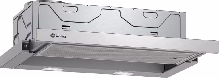 Campana telescópica Balay 3BT264MXA en gris metalizado de 60 cm con pantalla plana y display LED