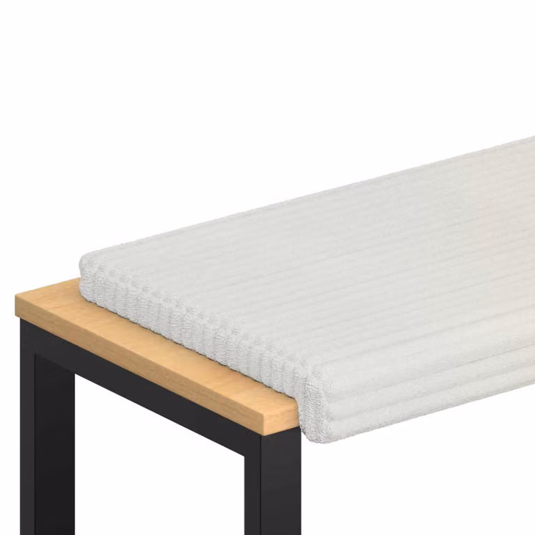Cojín de banco de terciopelo corduroy vidaXL color beige con base antideslizante, Profundidad: 35 cm