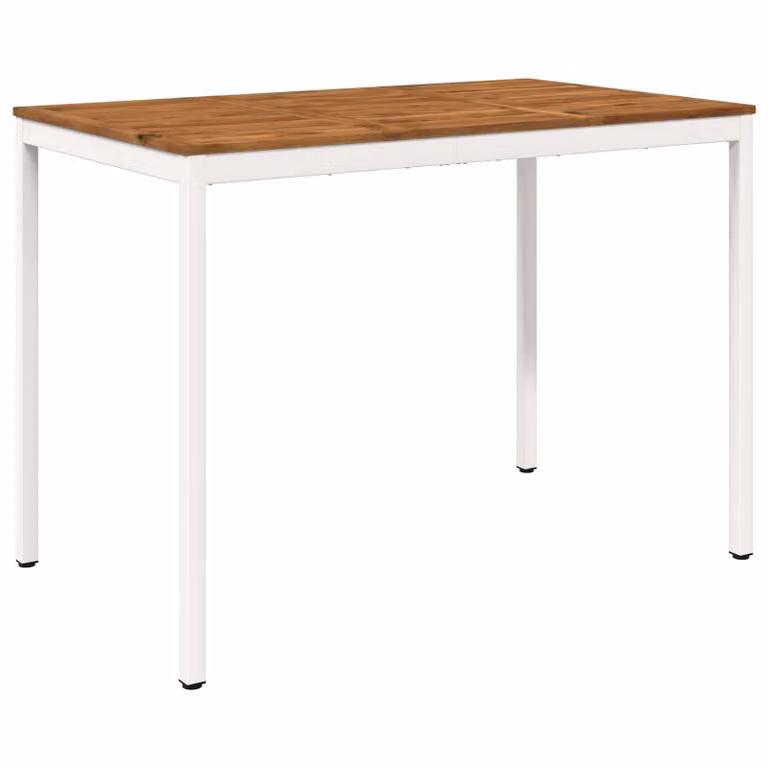 vidaXL Mesa de Bar para Jardín NAARDEN de Madera de Acacia en Color Natural y Blanco, An/P/Al: 60 x 88,5 x 105 cm