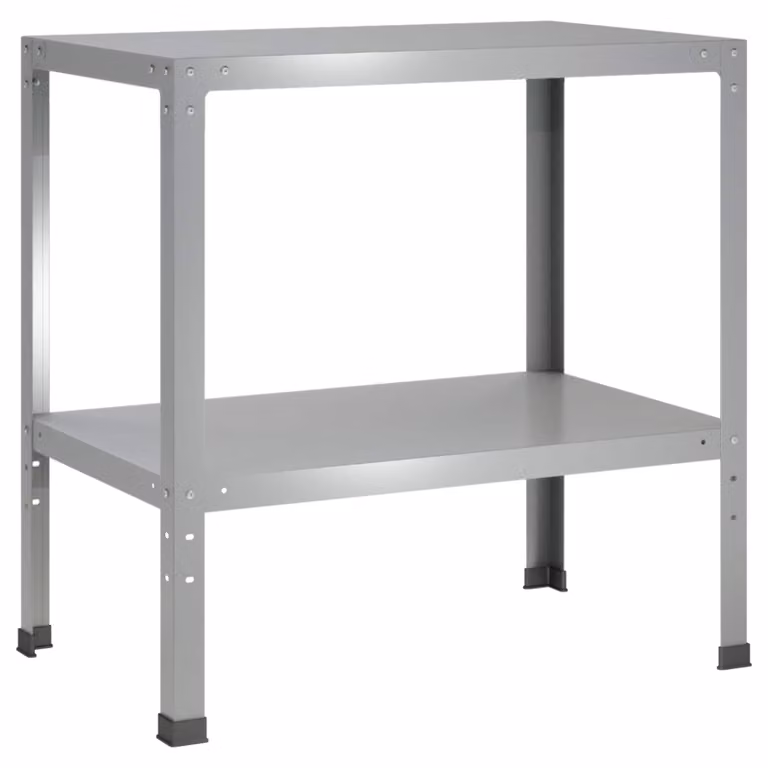 Mesa de trasplante vidaXL de acero galvanizado en color plateado, An/P/Al: 100 x 50 x 80 cm