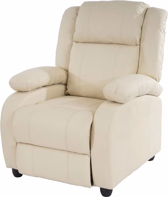 Sillón reclinable Lincoln de HHG en polipiel color beige para salón