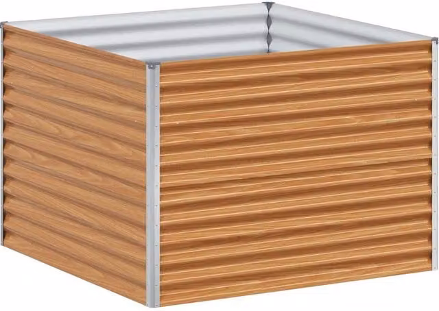 Arriate elevado SYFAX de acero galvanizado color marrón claro An/P/Al: 98 x 100 x 68 cm