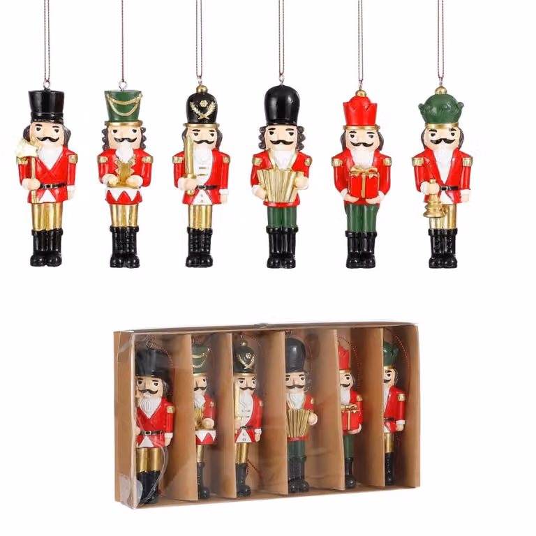Bola de Navidad Nutcracker de Mica Decorations en color rojo, figura colgante de diseño clásico, An/P/Al: 10,5 x 4 x 6 cm