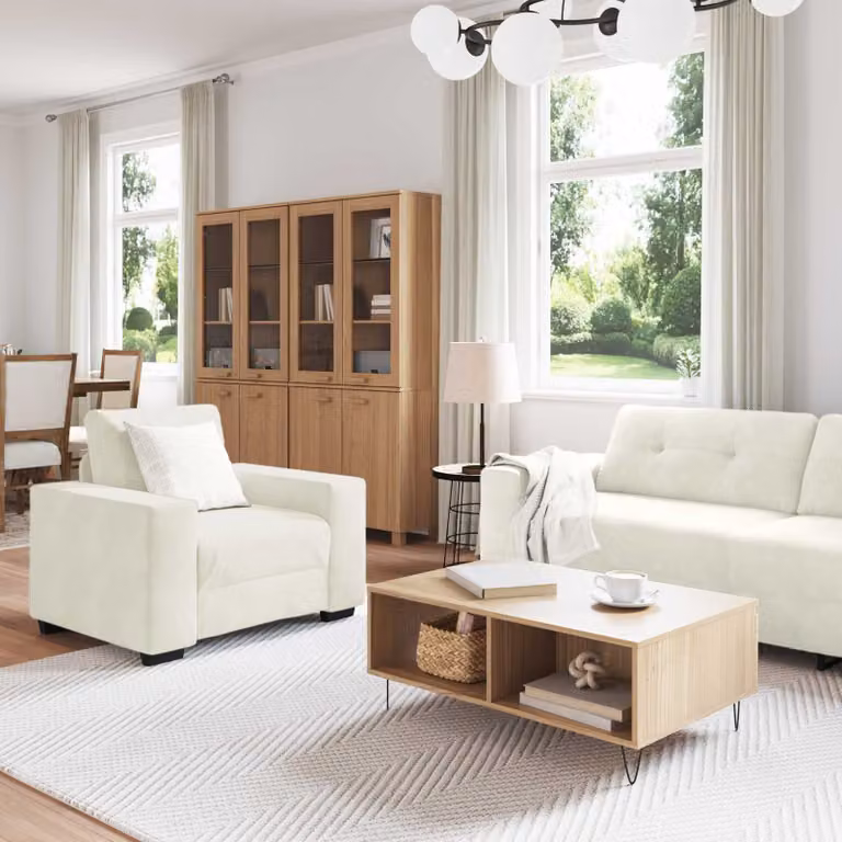 Juego de sofá de 3 piezas vidaXL en terciopelo color beige con sillón, sofá de 2 plazas y sofá de 3 plazas para salón