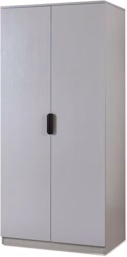 Armario ropero Eiselfing de en.casa con 2 puertas, perchero y 4 compartimentos, color gris, An/P/Al: 80 x 52 x 176 cm