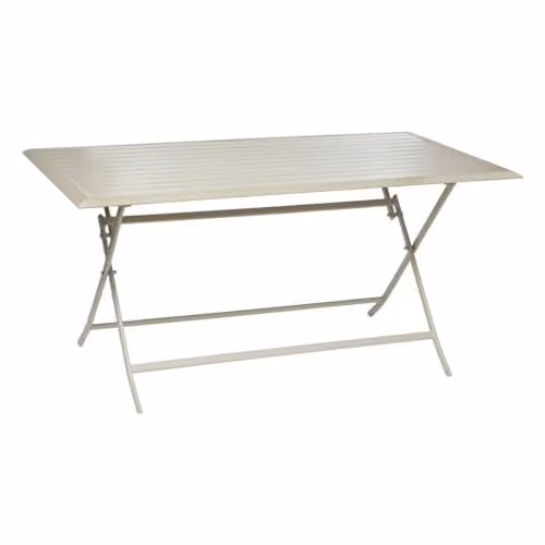 Mesa de jardín plegable Hesperide Azua rectangular de aluminio con revestimiento epoxi en color marrón para 6 personas