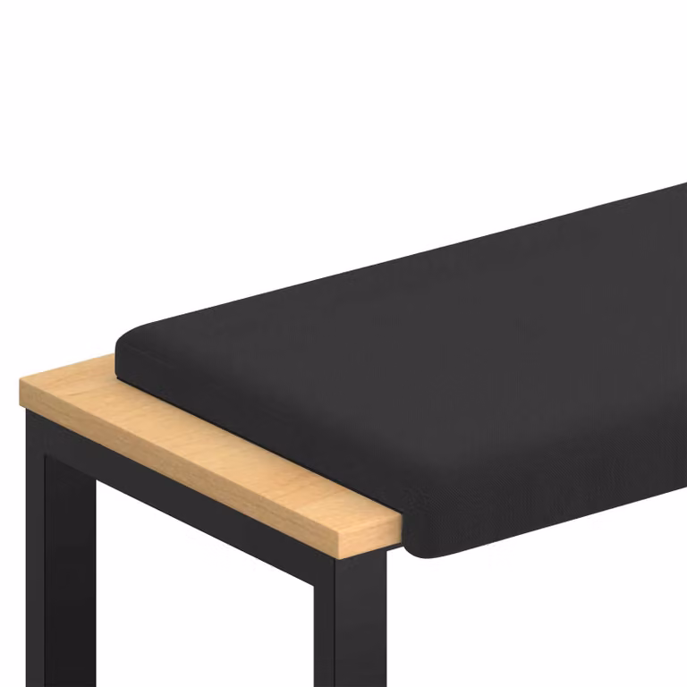 vidaXL Cojín de banco de terciopelo negro con base antideslizante, Profundidad: 35 cm