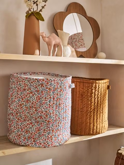 Lote de 2 cestas flor retro para niños Vertbaudet en color canela y multicolor