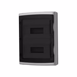 Cuadro de distribución de superficie Marlanvil de 24 módulos en plástico gris con tapa transparente