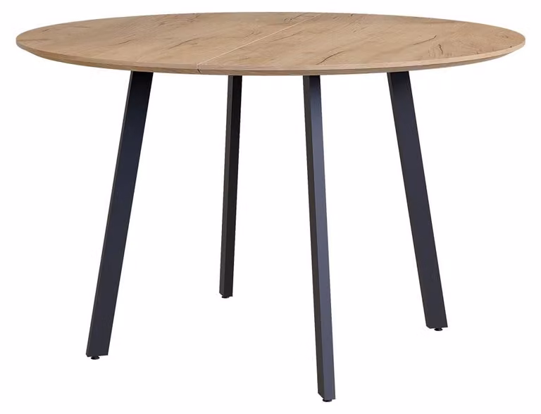 Mesa de comedor redonda Vicco Halvar en negro y marrón con acabado mate, An/P/Al: 120 x 120 x 76.5 cm