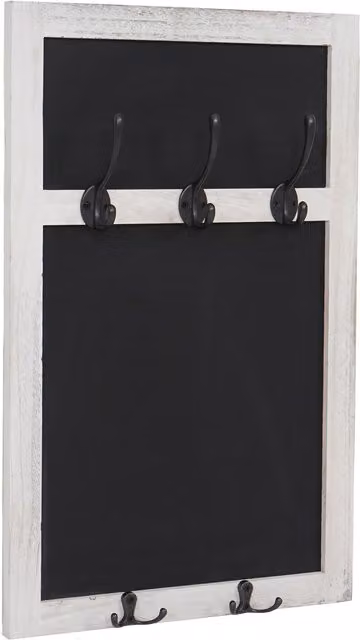 Perchero de pared HHG 937 estilo shabby chic con 5 ganchos, color blanco, An/P/Al: 55 x 34 cm