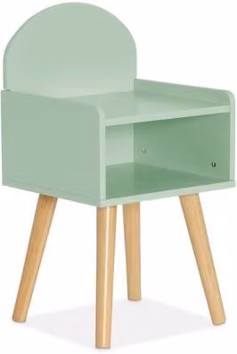 Mesilla de noche infantil Sweeek en madera de pino verde, An/P/Al: 30 x 28 x 55,6 cm