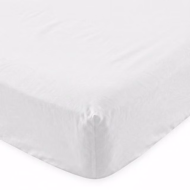 Sábana bajera Basic de algodón blanca para cama de 180 x 200 cm