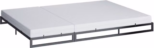 Cama familiar Vitalispa Lenora en color negro con 2 colchones, An/P: 270 x 200 cm