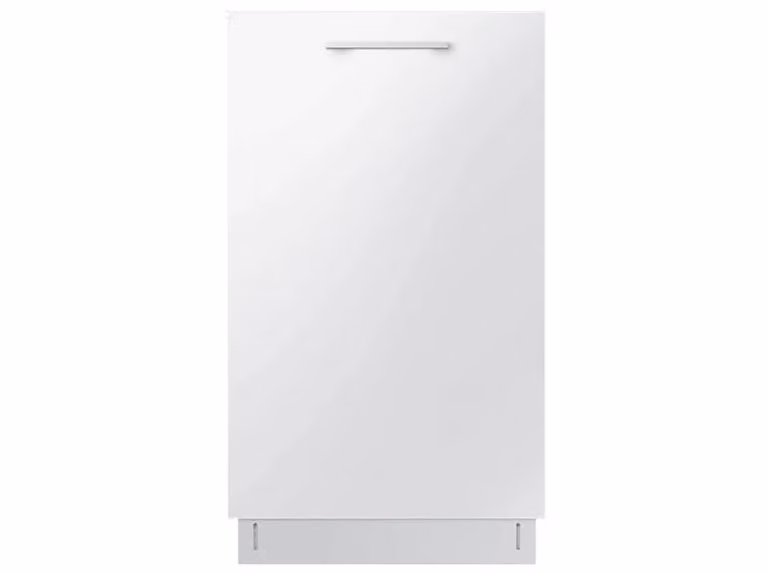 Lavavajillas integrable Samsung DW50DG450B00ET de 10 servicios, color blanco, con apertura automática de puerta y bandeja para cubiertos, Altura: 81.5 cm, Ancho: 44.8 cm