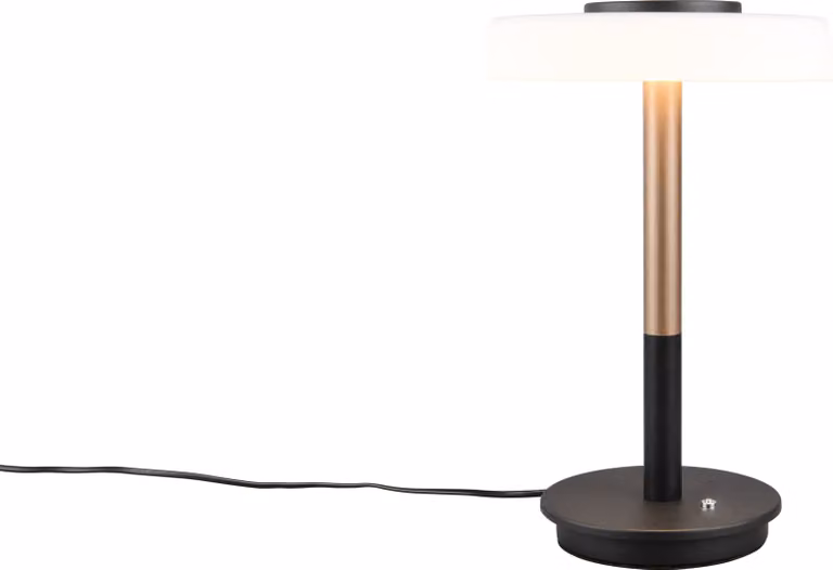 Lámpara de mesa LED CELESTE de Trio en color marrón, blanco y bronce, con luz blanca cálida de 1050lm, diseño minimalista en metal y cristal, An/P/Al: 35 x 22 x 22 cm