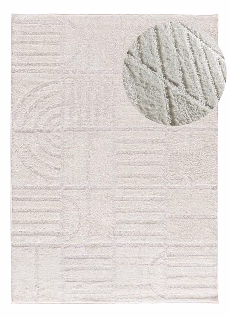 Alfombra de estilo escandinavo Atticgo con diseño geométrico en blanco y negro, An/P: 160 x 230 cm