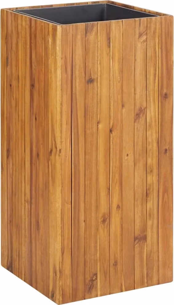 Arriate de madera maciza de acacia Syfax color marrón An/P/Al: 43,5 x 43,5 x 90 cm