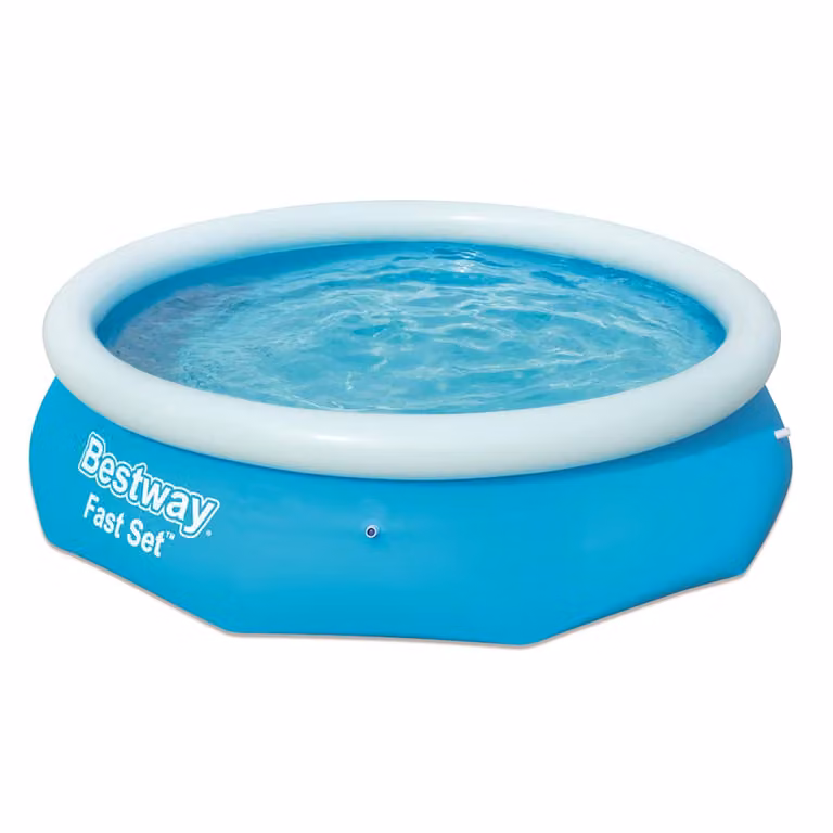 Piscina inflable redonda Bestway Fast Set en blanco y azul, Diámetro: 305 cm, Altura: 76 cm