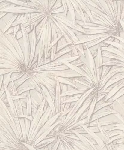 Papel pintado no tejido Rasch con diseño floral botánico en color gris, resistente y lavable, An/Al: 0,53 x 10,05 m