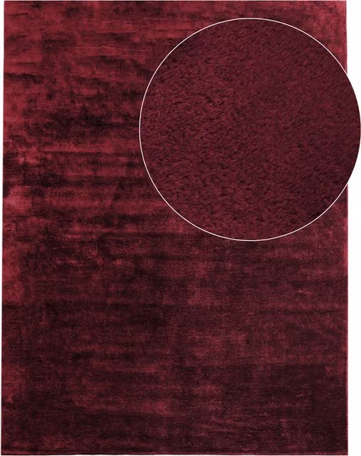 Alfombra Calissa roja de diseño moderno, lavable y antideslizante, An/An/Al: 200 x 200 cm