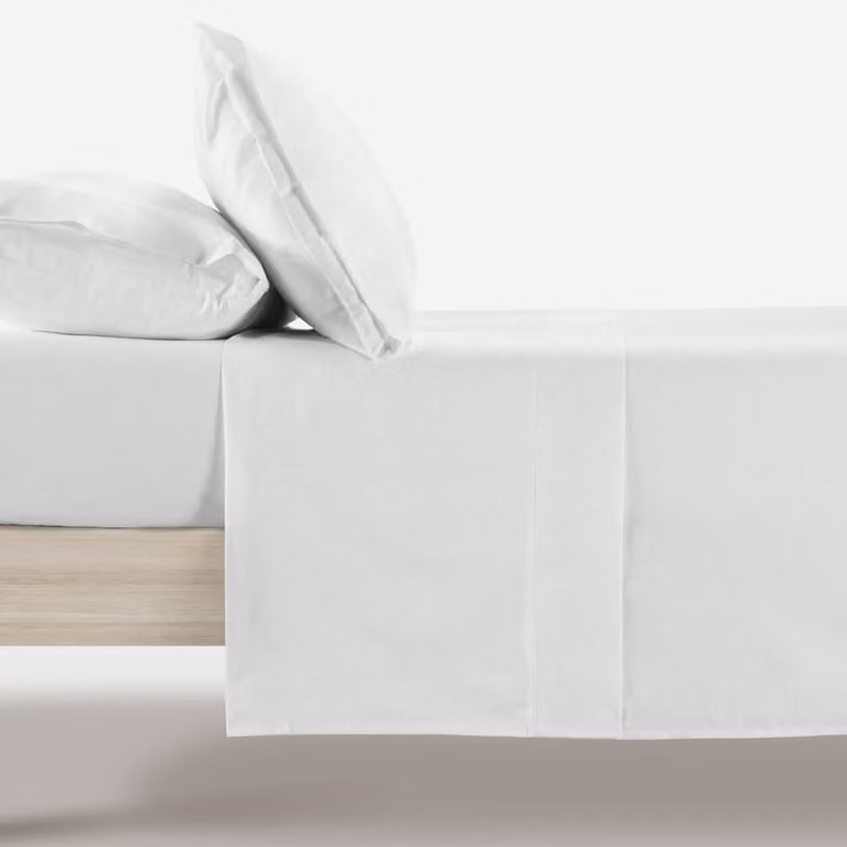 Juego de sábanas Manterol de lino y algodón blanco para cama de 200x200 cm