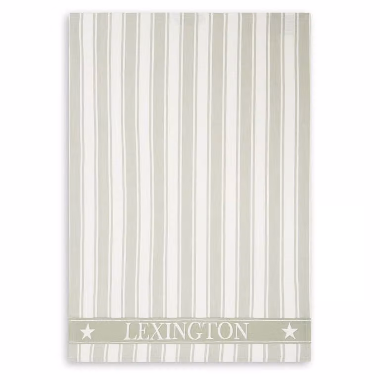 Paño de cocina Lexington Icons Waffle Striped de algodón en verde y blanco, An/P: 50 x 70 cm