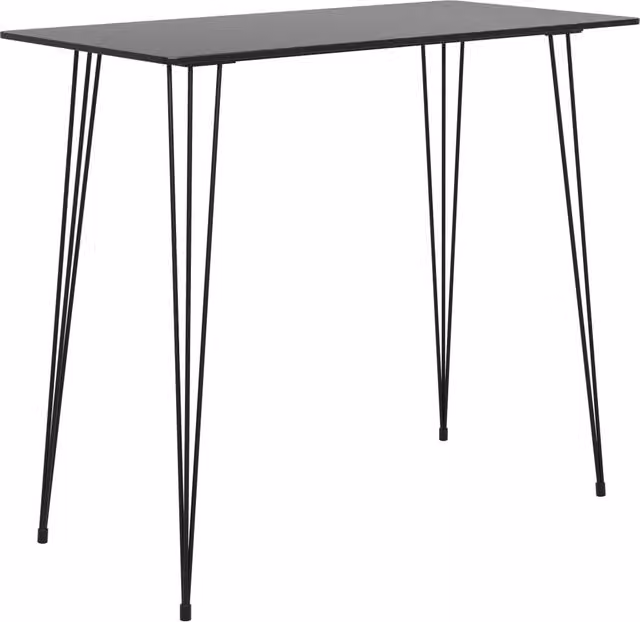 Mesa alta de cocina y comedor SYFAX negra de estilo moderno, An/P/Al: 120 x 60 x 105 cm