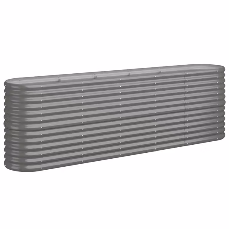 Jardinera arriate Syfax de acero galvanizado color gris, An/P/Al: 224 x 40 x 68 cm