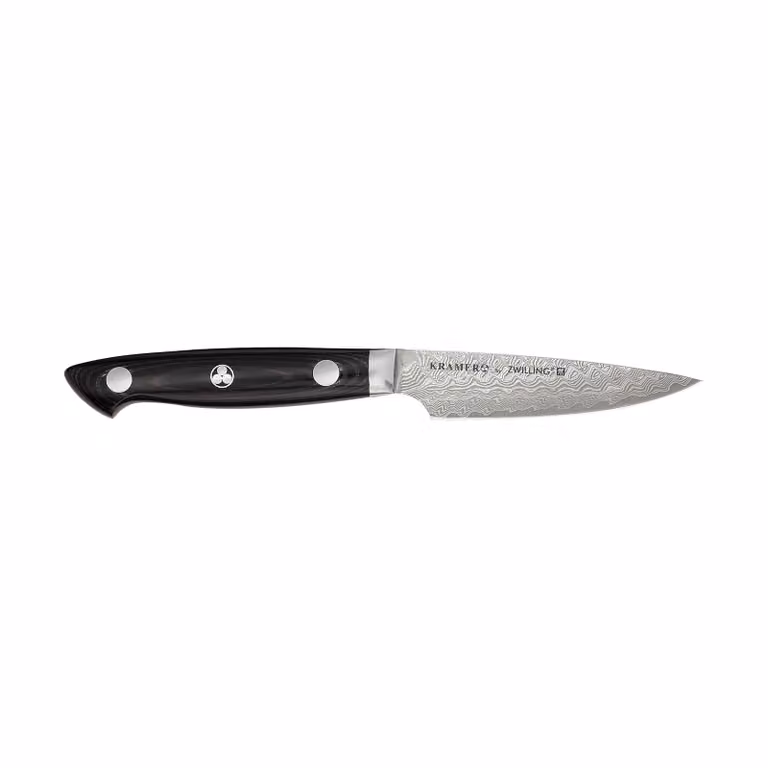 Cuchillo pelador Zwilling Kramer Euro Stainless de acero damasco y color negro de 9 cm