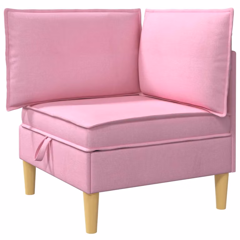 Sofá moderno con almacenamiento de vidaXL en tela color rosa