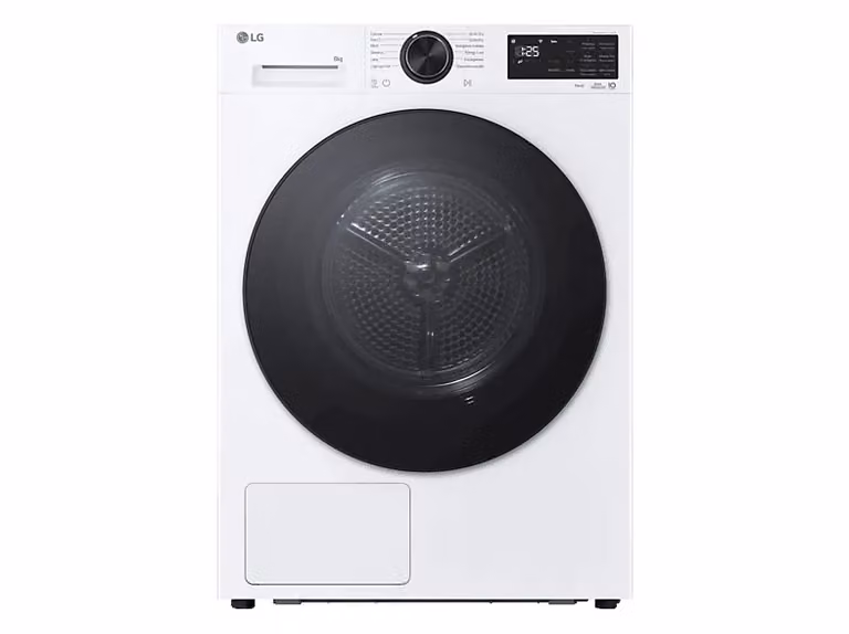 Secadora de bomba de calor LG RHX7010TLB de 10 kg, carga frontal, color blanco con tecnología AI Dual Inverter y conectividad WiFi