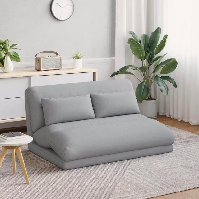 Sillón relax ajustable vidaXL en tela gris con estructura de metal y espuma