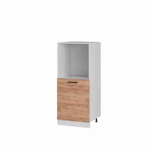 Armario para horno empotrado Vicco R-Line en color marrón y blanco con acabado de roble, An/P/Al: 60 x 57 x 143 cm