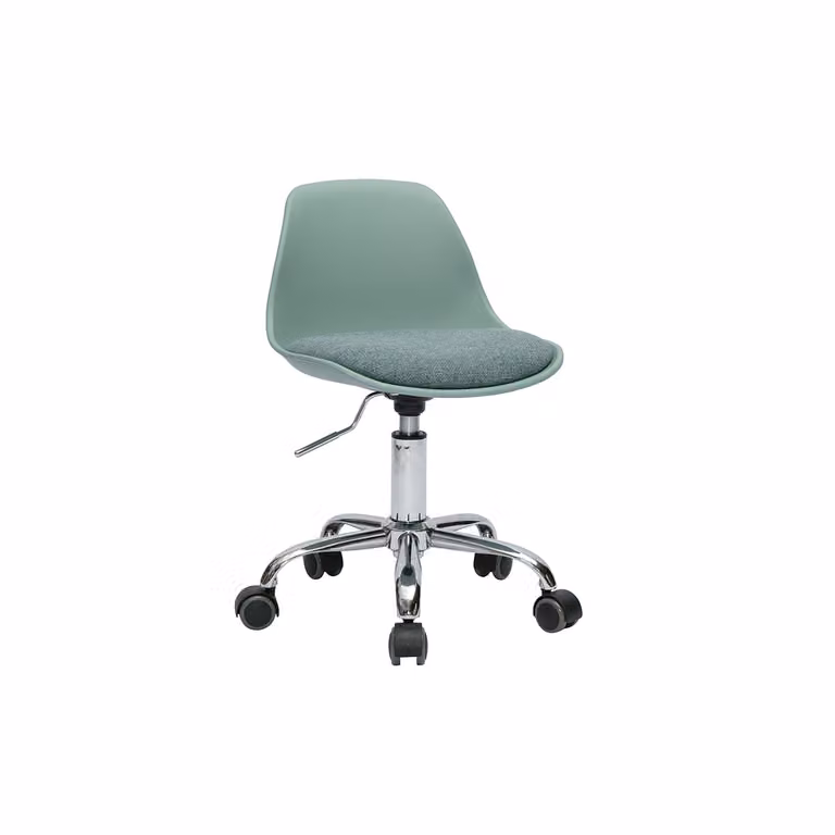 Silla de oficina giratoria para niños Miliboo en color verde grisáceo con ruedas