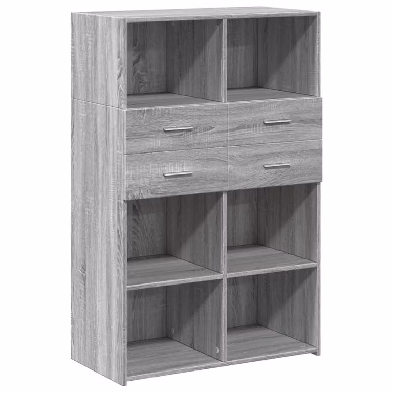Aparador de madera de ingeniería vidaXL en color gris Sonoma, An/P/Al: 80 x 42,5 x 124 cm