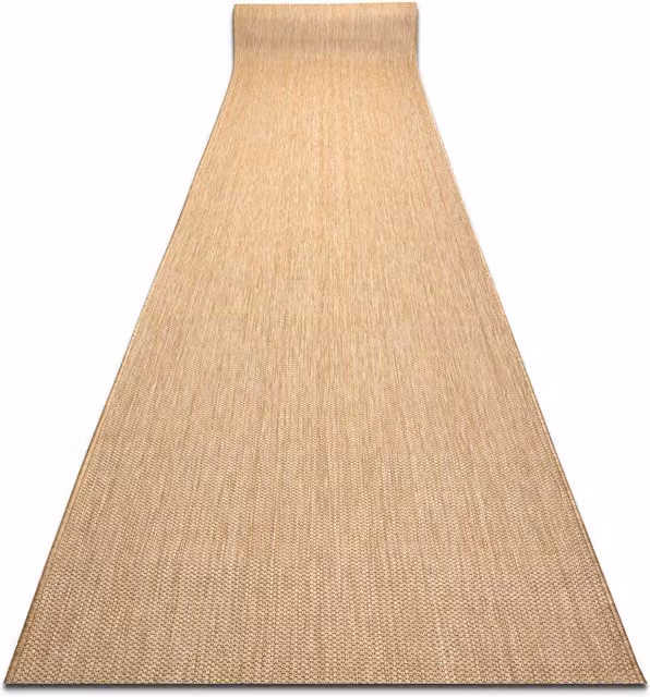 Alfombra de pasillo Sion de RUGSX en tejido plano de sisal y polipropileno, color beige natural, An/P: 120 x 480 cm