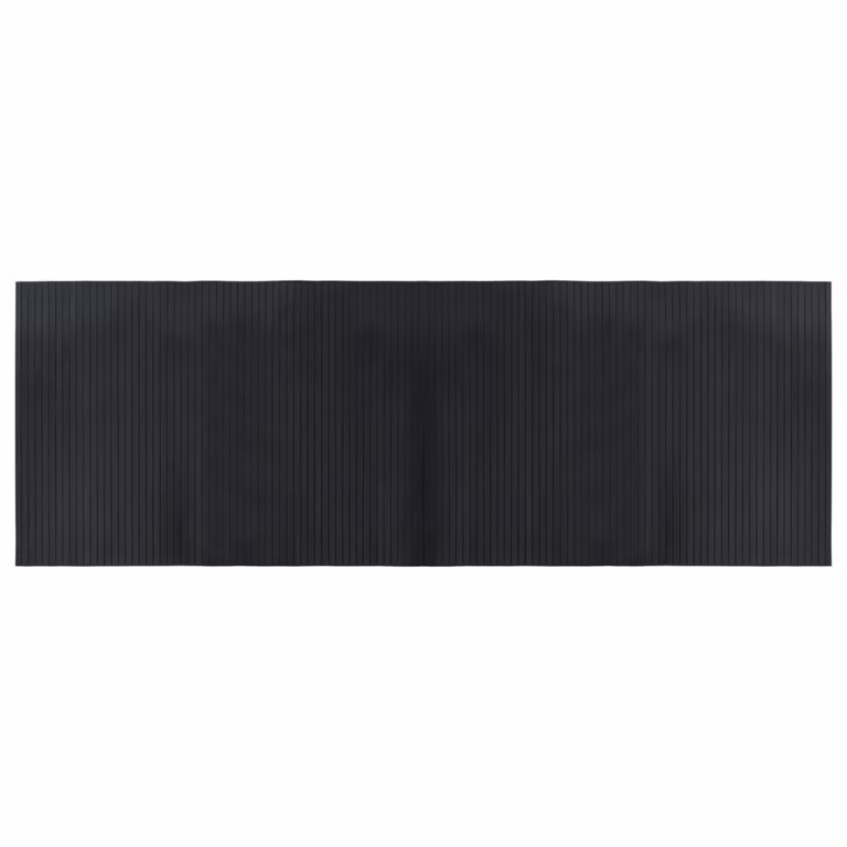 Alfombra rectangular de bambú vidaXL negra con antideslizante, An/P: 70 x 200 cm