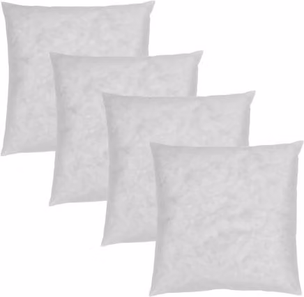 Pack de 4 rellenos de cojín cuadrados de fibra hueca Fusionhome en color blanco, An/P: 40 x 40 cm