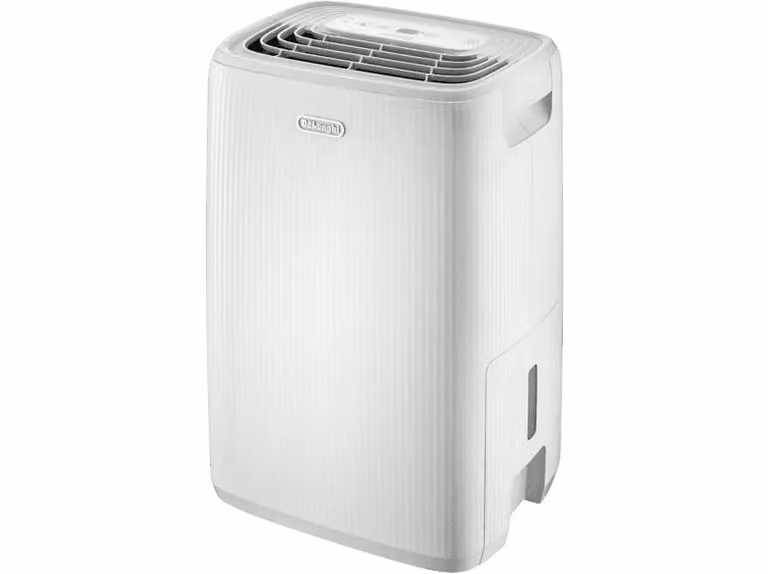 Deshumidificador De'Longhi DEP210 Blanco con Extracción de 10 l/día, Depósito de 4 l y Pantalla LCD para Superficies de 45 m³