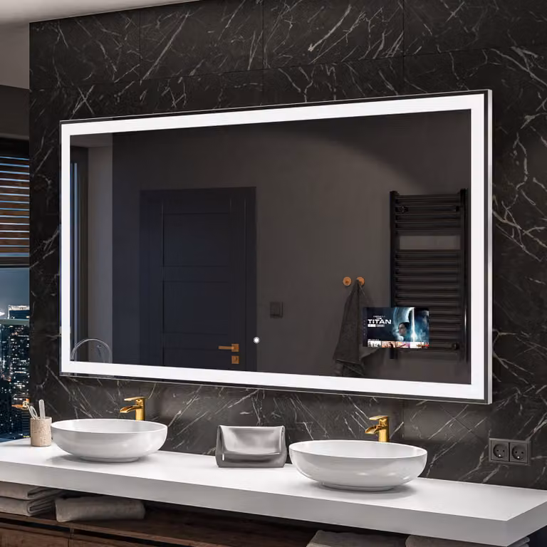 Espejo de baño SMART Artforma con iluminación LED blanco frío y sensor táctil, An/P/Al: 190 x 70 cm