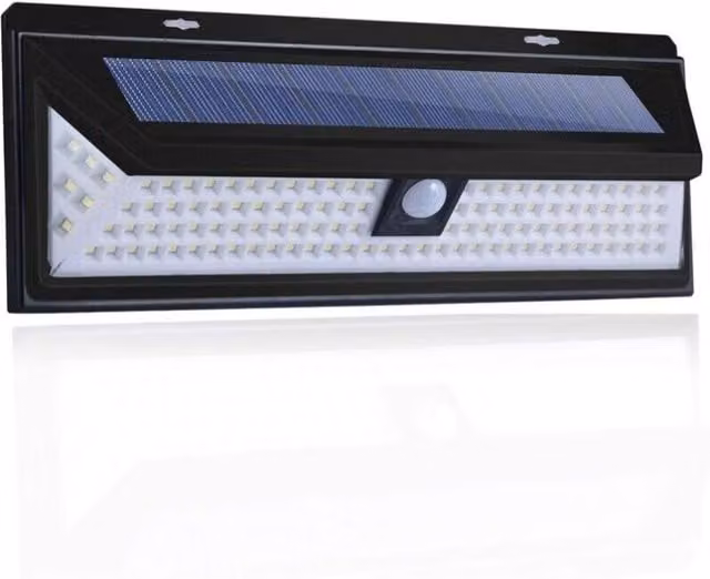 Lámpara Solar ODIPIE de 118 LED con Sensor de Movimiento, 1000 Lúmenes, Impermeable IP65 para Jardín y Escaleras, Color Negro