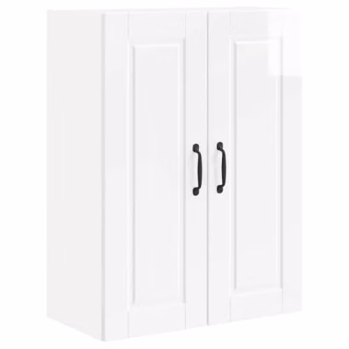 Armario de cocina de pared moderno Helloshop26 en blanco brillante, An/P/Al: 60 x 31 x 80 cm