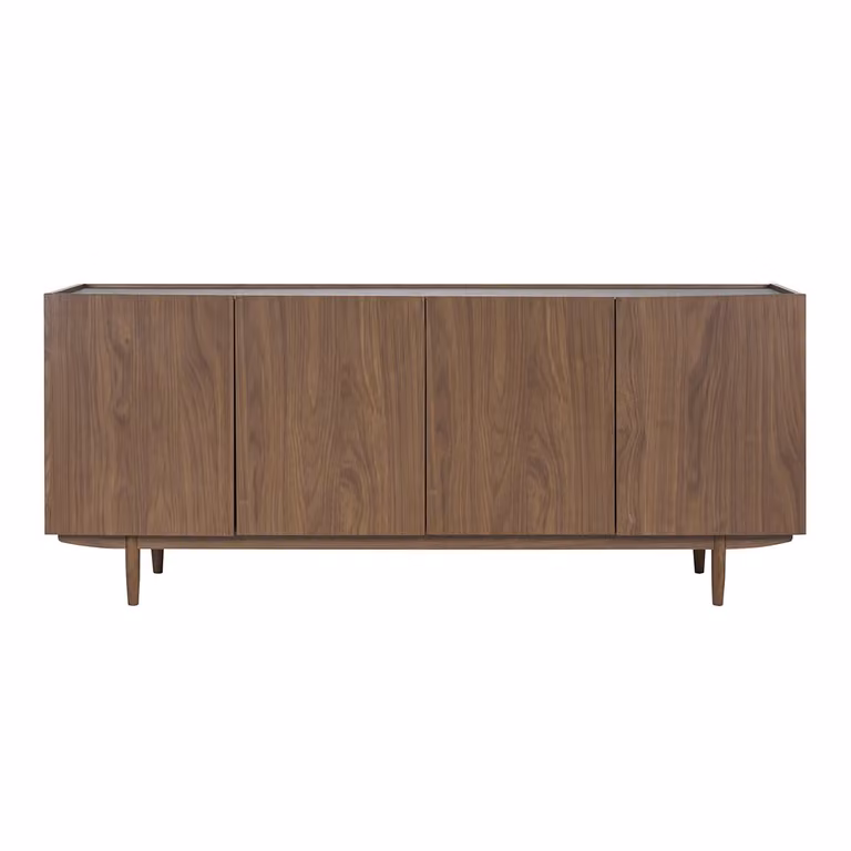 Aparador vintage SANAA de madera oscura con 4 puertas y estilo mid-century