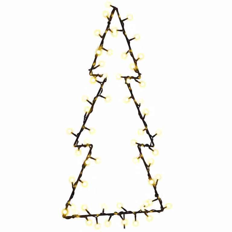 Luces de Navidad vidaXL con silueta de árbol y 80 LEDs en color blanco cálido