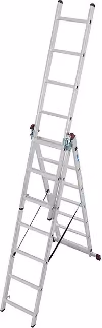 Escalera multiusos Krause Corda en aluminio color plata con altura de trabajo de 5,1 m y carga soportada de 150 kg