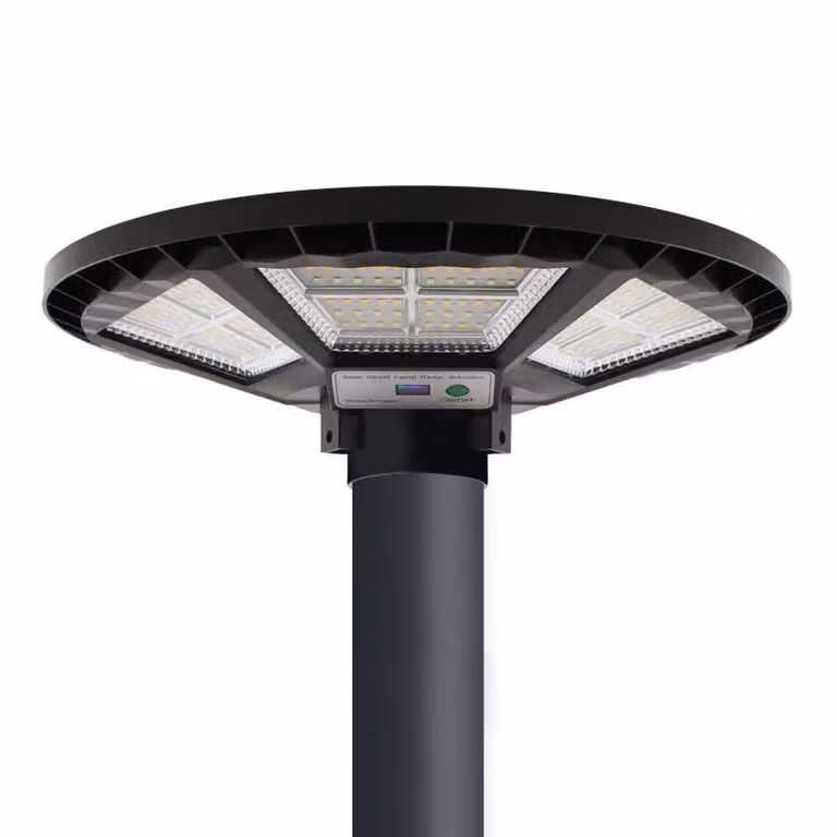 Farola LED solar Urban UFO LEDBOX de 150W con sensor de movimiento y control remoto en color negro