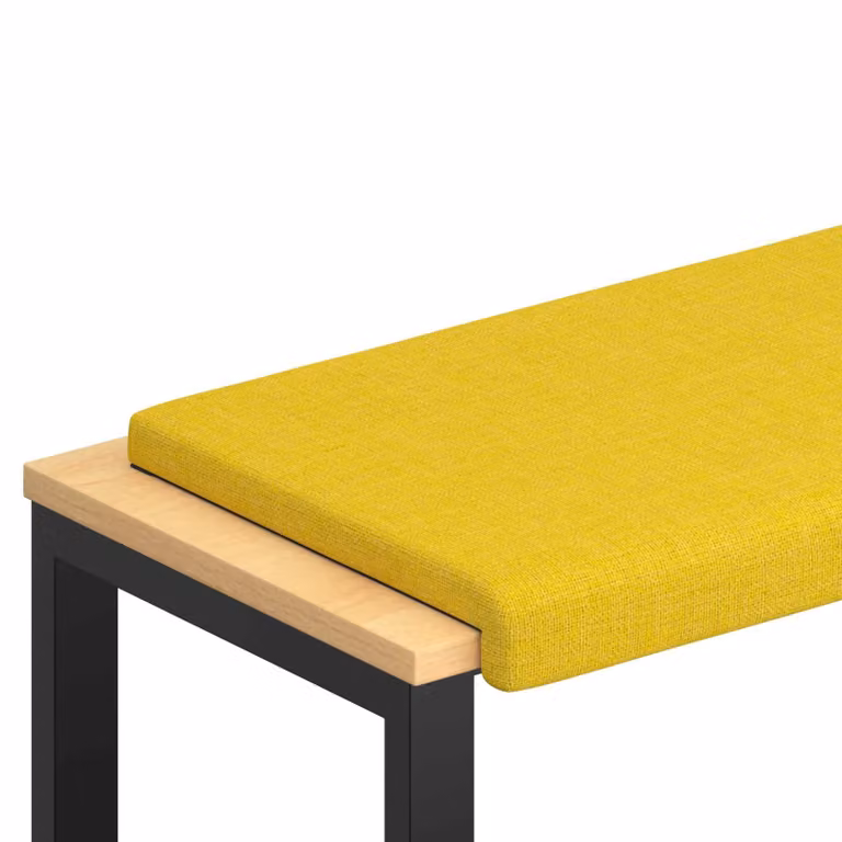 Cojín de banco rectangular vidaXL en tela amarilla con base antideslizante, Profundidad: 35 cm