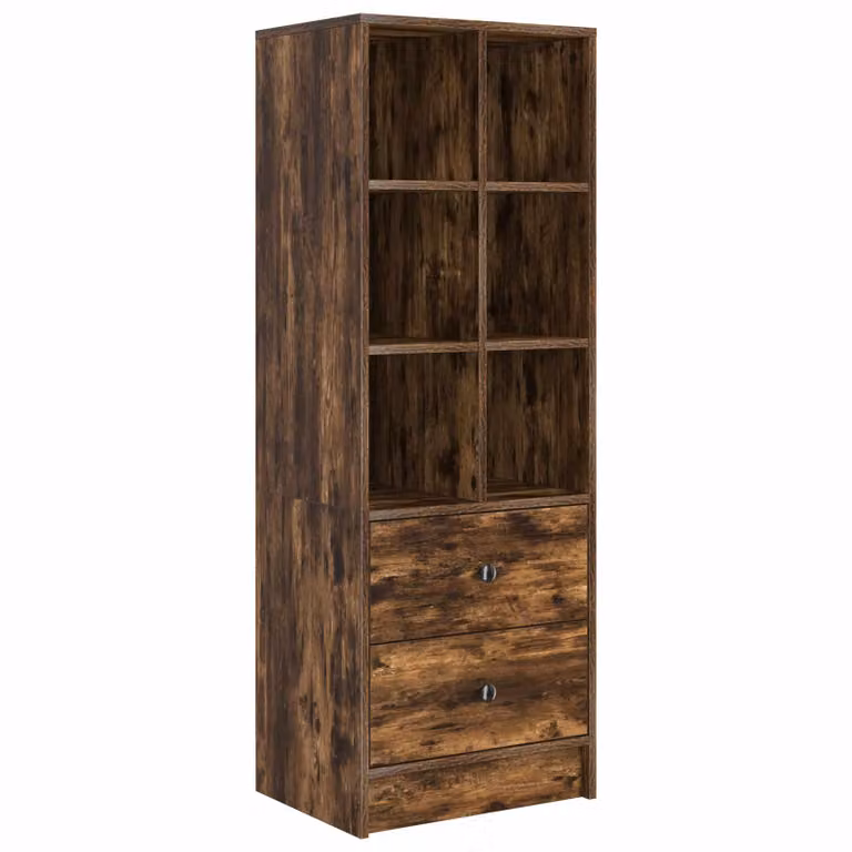 Aparador alto con cajón vidaXL en roble ahumado An/P/Al: 45,5 x 34 x 127 cm