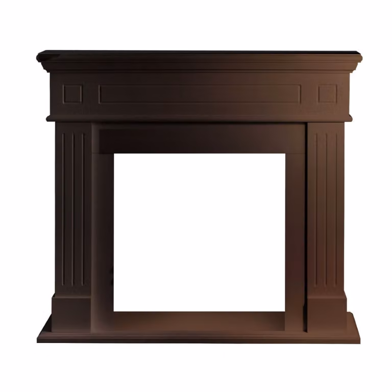 Marco de chimenea Divina Fire de madera de nogal color marrón An/P/Al: 110 x 36 x 100 cm